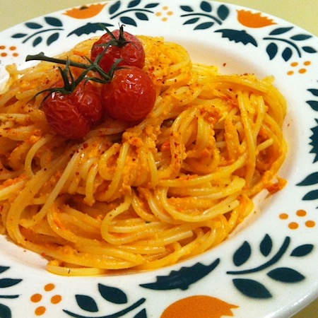 Spaghettini mit Tomaten-Mandel-Pesto