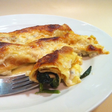 Crespelle mit Bärlauch und Gorgonzola